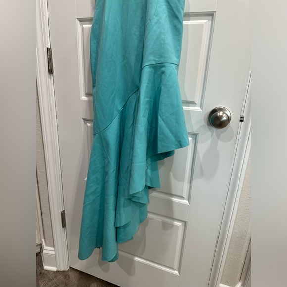 Elliatt Aqua Asymmetrical Cutout Halter Dress - Picture 3 of 7